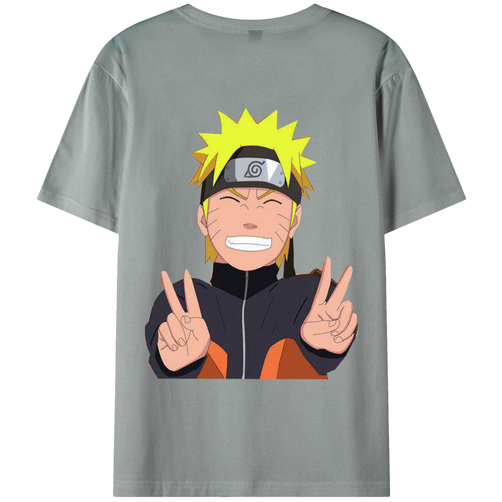 （画像用） NARUTO -ナルト- うずまき ナルト Uzumaki Naruto 綿100％ メンズ半袖Tシャツ（バックプリント） 通気性